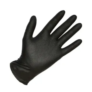 Guante de nitrilo diamantado Mundo Guante 9980 Volcano negro 100 unidades