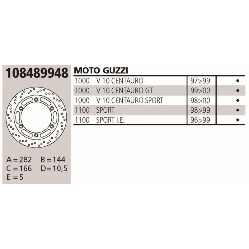 Disco de freno Brembo Genuine 108489948