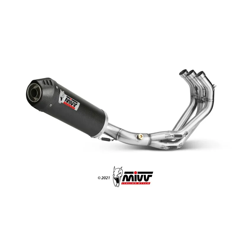 Escape completo MIVV 3x1 Oval carbono con tapa carbono Yamaha MT-09 / FZ-09 2013-20