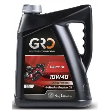 Aceite de motor sinteico GRO BIKER HC 10W40 4 litros 