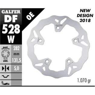 Disco de freno trasero Galfer DF528W Wave fijo 282x5 mm para Yamaha T-MAX 530