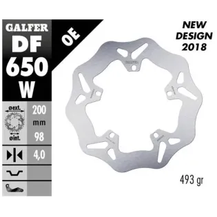 Disco freno Galfer DF650W Wave 200x4 mm 5 tornillos Ø108,5 Piaggio/Hexagon/Fly (delantero 