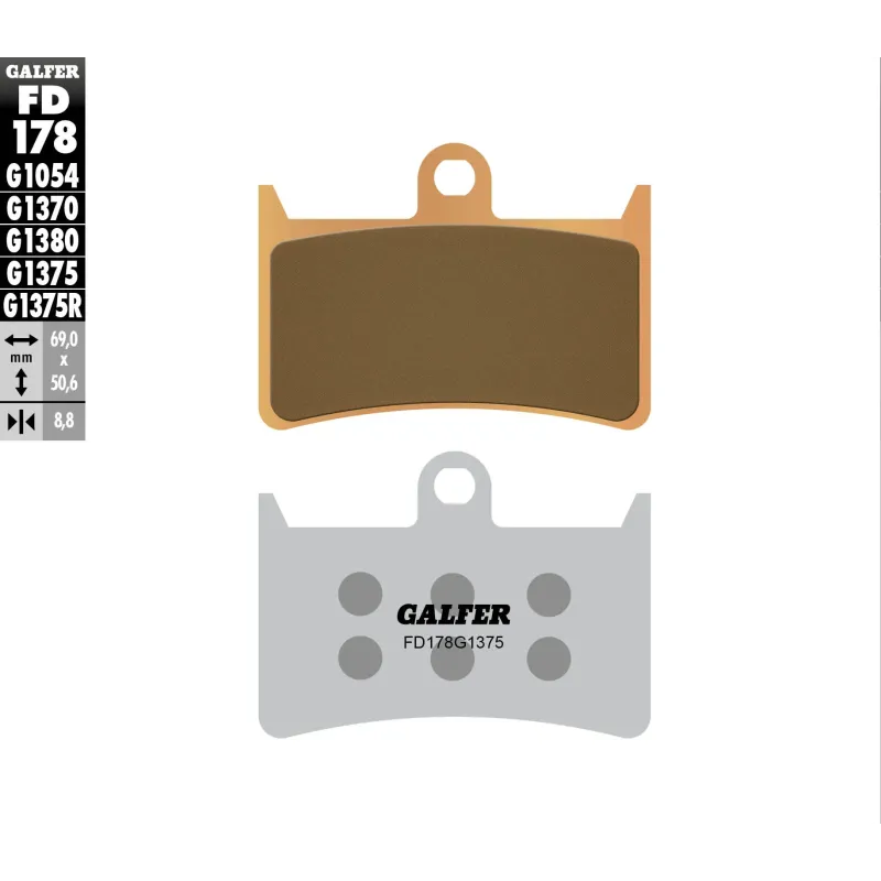 Pastillas de freno moto Galder Sinter Sport FD178G