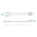 Llave mixta 19 mm King Tony 106019 cromo-vanadio DIN 3113A