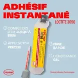 Adhesivo instantáneo bicomponente Loctite 3090 1379598 en jeringa doble 10 g + 1 g