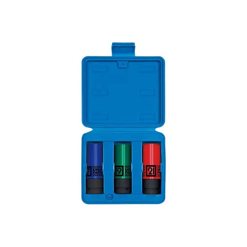 Juego de 3 vasos de impacto largos de 1/2 pulgadas King Tony 44905MP