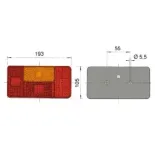 Piloto posterior RINDER 160 izquierdo para matrícula y antiniebla 12/24 V
