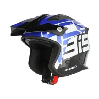 Casco Acerbis Jet Aria Graphic Sport 22-06 negro y azul mate 0026602.295