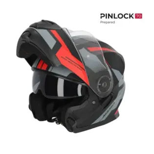 Casco modular Acerbis Serel 22-06 Negro y Rojo