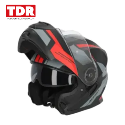 Casco modular Acerbis Serel 22-06 Negro y Rojo