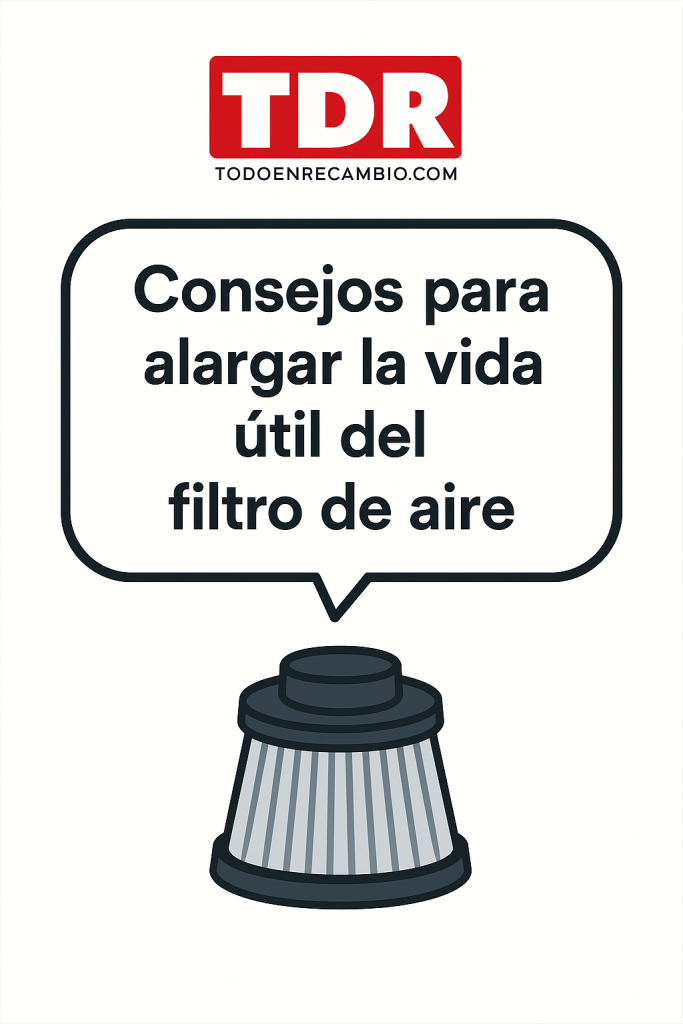 Ilustración de un filtro limpio con mensaje sobre mantenimiento