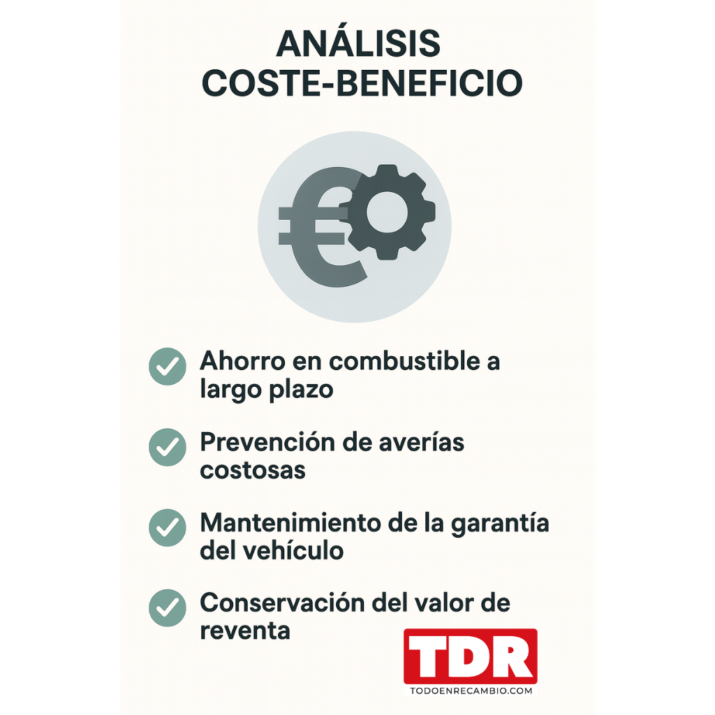Beneficios de mantener el filtro de aire en buen estado: ahorro de combustible, menos averías y valor de reventa.