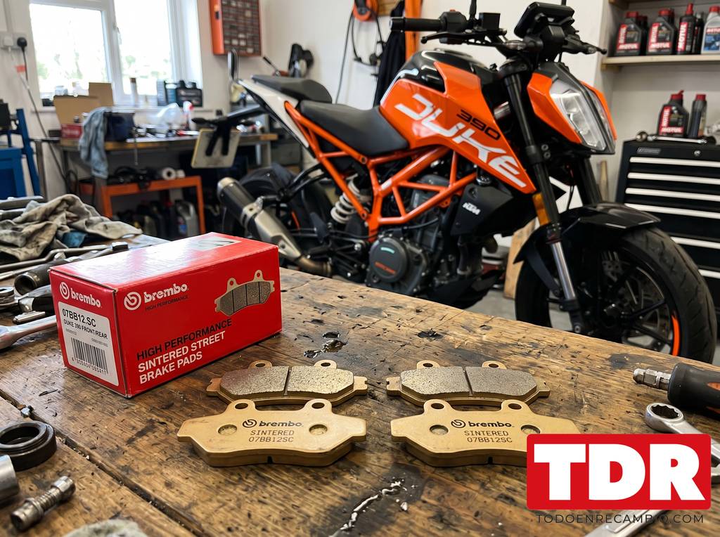 Pastillas BREMBO sinterizadas KTM Duke 390 referencia Caja de pastillas de freno BREMBO sinterizadas para KTM Duke 390 con referencia en la etiqueta