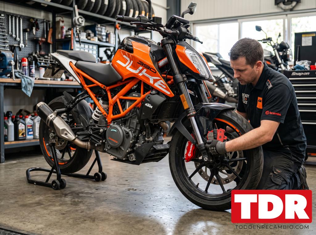 Instalar pastillas freno KTM Duke 390 paso a paso Instalación de pastillas de freno BREMBO en la pinza radial de la KTM Duke 390