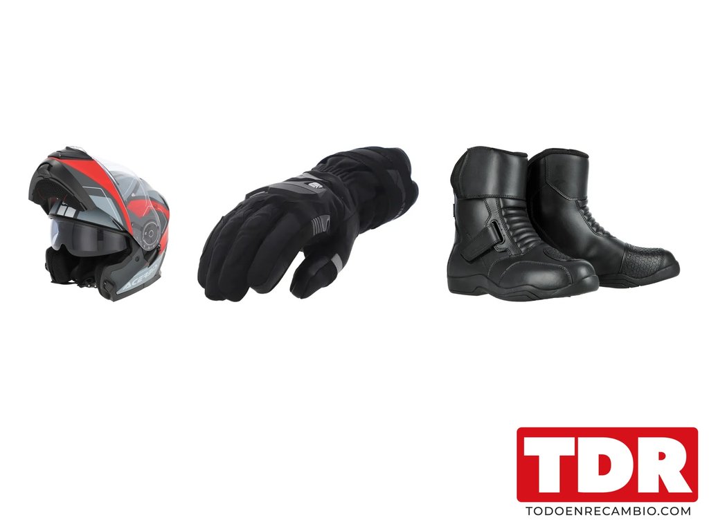 Casco modular ACERBIS Serel 22.06, guantes de invierno ACERBIS CE y botas OXFORD Delta Short del catalogo de TodoEnRecambio