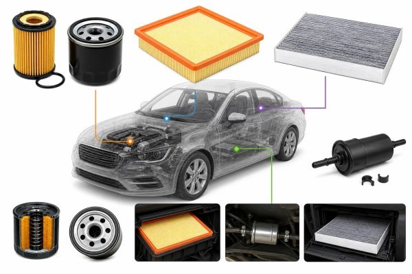Tipos de filtros para coche y sus aplicaciones principales