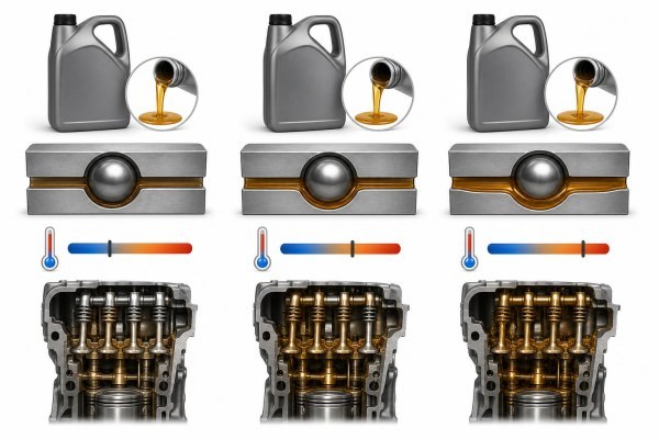 Comparativa de viscosidades de aceite de motor para coche