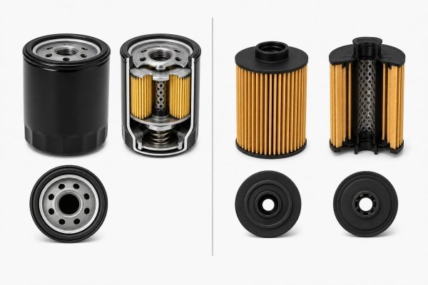 Comparativa de filtros de aceite para coche roscado y de cartucho