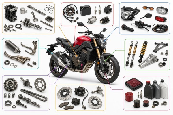 Guía visual de recambios de moto por sistemas y componentes